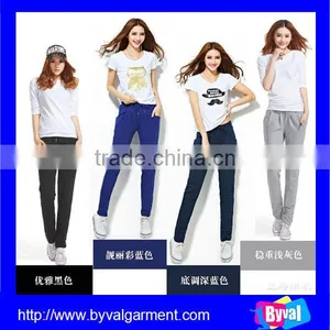 China Wholesale Ladies High Quality Slim Fit Pants Womens Casual Sport Pants 2015 thumbnail-1
