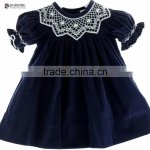 High Quality Kids Clothes Summer Girl Embroidery Puff Sleeve Dress thumbnail-1