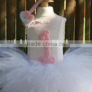 Wholesale Children Clothes Chiffon Pettiskirts White Tutu Skirts Chiffon Ruffles Tutu Skirt for Girls thumbnail-1