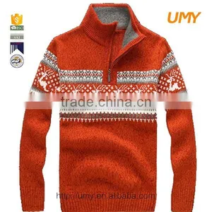 Autumn and Winter Wool Knitting Pattern 1/4 Zipper Fashion Men Pullover thumbnail-1