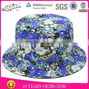 2015 New Style Design Your Own Cheap Custom Bucket Hat Made Two-sides Floral Print Bucket Hat thumbnail-1