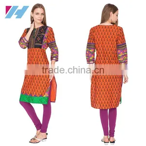Indian Clothing Wholesale Ladies Long Cotton Kurta thumbnail-2