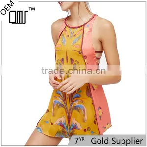 2017 OEM Summer Femme Silky Tunic Dream Free Printed Sexy Blouse thumbnail-1