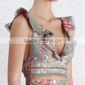 Retro Flutter Frill Crop Top and Lace Shorts Vintage Lady Garments thumbnail-6