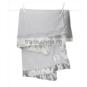 Plain Solid Luxe Blanket Throw With Silk Satin Edge thumbnail-1