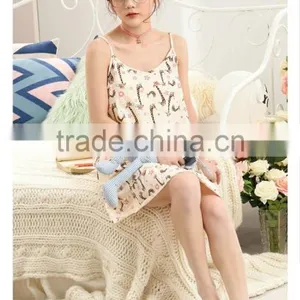 Ms Summer New Cotton Condole Belt Vest Skirt Pajamas in Nightgown Camisole Leisurewear Han Edition Dress Sexy thumbnail-1