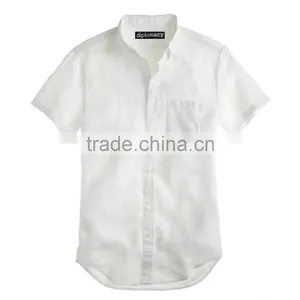 2015 SHORT-SLEEVE IRISH LINEN SHIRT Costume Slim Fit thumbnail-4