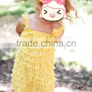 Casual Style Custom Yellow Baby Girls Dress One Piece Skirts for Girls Chiffon Soft Pettiskirt thumbnail-1