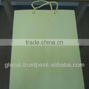 Pastel Color Paper Shopping Bag Big Size STOCKLOT LOW PRICE --- Yellow --- Wholesale thumbnail-1