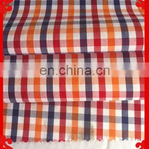 2014-2015 Fashion Latest New Italy Design Pattern 100%cotton Cvc T/c Y/d Dyed Check Orange Fabrics thumbnail-1