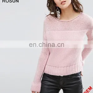 Ladies Oversized Pullover Chunky Open Knit Sweater Jumper thumbnail-3