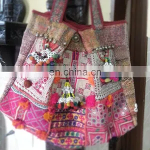 Trial Vintage Fabric Big Tote Bag#bambuse#gypsy#bohofashion#kutch#Kutchi#Afghani thumbnail-1