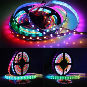 5 M 5050 RGB LED Bande WS2812B 60 LEDs/m Smart Led Pixel Bande, Noir/Blanc PCB WS2812 IC, WS2812B IP30/IP65/IP67 DC5V thumbnail-4