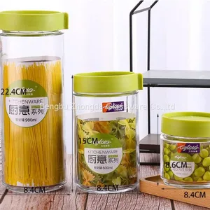 High-capacity Glass Jar Lucid Storage Plastic Lid for Grain Dry Kitchen Glassware thumbnail-4