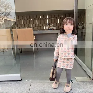 2020 Newest Vintage Thicken Knitted Sweater Suits Hot Selling Wholesale Korea Fashion Sweater Set thumbnail-5