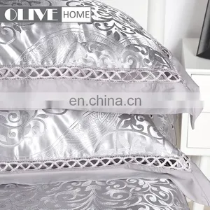 Made In China Home Textile New Luxury Pure Cotton 4 PCS Quilt Set Bed Sheet Cover Sets Jacquard Comforter Lace Bedding Set thumbnail-5