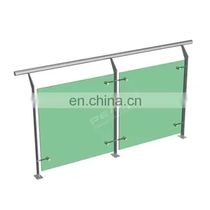 Balcony Handrails Stainless Steel Glass Railing For Outdoor thumbnail-1