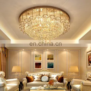 LED Crystal Ceiling Lights Modern Round Design Living Room Bedroom Hotel Lobby Suspended Ceiling Lighting thumbnail-1
