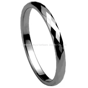 Tire Pattern Brushed Grooved Tungsten Gold Ring thumbnail-1