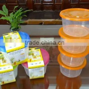 Supermarket Set of 4 Pcs Round Plastic Food Storage Container / Food Storage Box 1000ml thumbnail-3