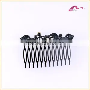 Fancy China Factory Price Twinkle Crystal Hair Clips Fashion Women Metal Flower Hair Combs Headwear Accessory thumbnail-3