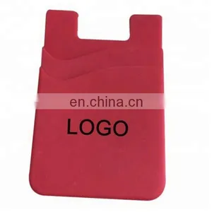 Logo Printing Silicone Phone Case Wallet Card Holder With Double Pockets thumbnail-1