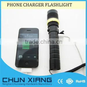 Zoomable CREE Q5 LED Flashlight With USB Charger thumbnail-1