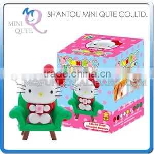 Mini Qute Bonnie Kawaii Girls Gift Sofa Hello Kitty DIY Cartoon Model Building Block Plasticine Clay Educational Toy NO.BN9996-4 thumbnail-1