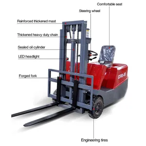 China's New Narrow Aisle Mini Hydraulic Stacker Forklift Pallet Stacker 0.5-2 Ton Electric Lead-Acid Battery Solid Tire Electric thumbnail-4