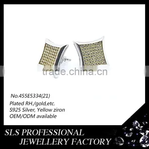 Silver Designer Jewelry Wholesale New Model Width 8*8mm Hip Hop Earrings for Men thumbnail-2