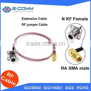 China Supplier N Female 4-hole Panel to SMA Male RA Pigtail Cable RG405.086 thumbnail-1
