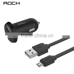 Rock Ditor Series Car Charger Kit for Universal Mobile Phone 2.4A Double Car Charger With One Micro USB Data Cable MT-5571 thumbnail-1
