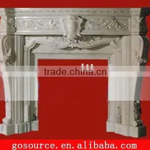 Hunan White Marble Fireplace thumbnail-1