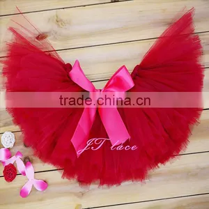 Newborn Tutu Set - Baby Girls - Maroon and Matching Flower Headband - With Pearls Rhinestones thumbnail-1