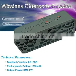 Best Quanlity Channel Honeycomb Portable Bluetooth Speaker Black thumbnail-2