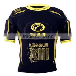 Set Style Rugby Protection Padded Top Short American Football Pro Combat Compression Gear Padded Protection Wear thumbnail-1