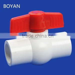 China Factory Taizhou For Irrigation Plastic White Grey PVC Compact Ball Valve thumbnail-1