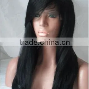 Factory Wholesale Price 20" #1B Straight, Bleached Knot, Soft&Tangle Free, Chinese Hair Lace Front Wig thumbnail-1