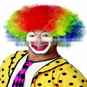 Affordable Afro Clown Hair Football Fan Adult Child Costume Curly Wig UR thumbnail-3