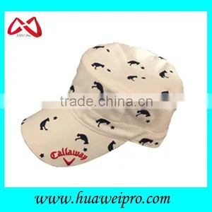2015 High Quality Wholesale Flat Top Military Hat / Cap With Pattern Custom Design thumbnail-2
