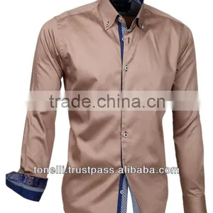 Stylish Brown Satin Shirts From Turkey - Free DHL Express Shipping thumbnail-1