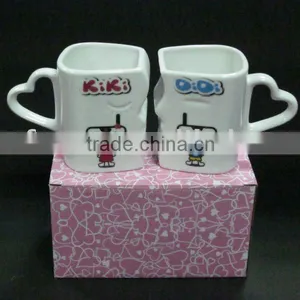 YF28001 Heart Shape Ceramic Couple Mug thumbnail-1