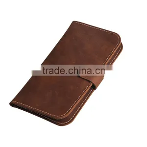 New Designed Genuine HandMade Leather Flip Wallet Case For IPhone 6 thumbnail-3