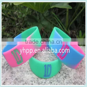 1" Wide Advertising Silicone Wrstband Ink-filled Colour Bracelet thumbnail-3