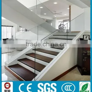 High Quality Wooden Treads Glass Railiing Straight Staircase -YUDI thumbnail-3