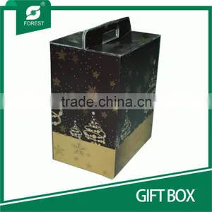 BEAUTIFUL DESIGN CORRUGATED CARDBOARD GIFT BOX WITH HANDLES thumbnail-5