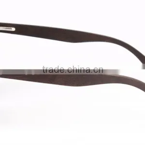 JMP608 Plastic Frame Blue UV400 Lens Ebony Temple Wood Sunglasses thumbnail-4
