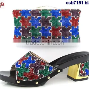 CSB7150 Blue Sandals With High Quailty Low Price Hot Selling Beautiful Lady High Heel Shoes Match Bag thumbnail-1