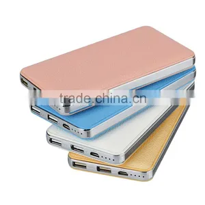 2016 High Quality Leather Surface Power Bank 12000mAh/10000mAh Slim Polymer Battery Charger thumbnail-5