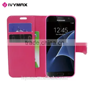 IVYMAX 2016 Lady Style Diamond Bling Leather Wallet Case for Samsung Galaxy S7/G930 thumbnail-4